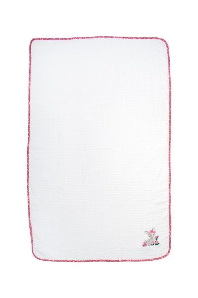 Κουβέρτα Πικέ Με Κέντημα bebe Deer 197 80X110 White-Pink 100% Cotton-31142620027