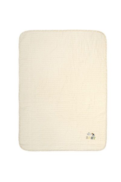 Κουβέρτα Πικέ Με Κέντημα bebe Stork 194 80X110 Ecru-Yellow 100% Cotton-31142620024