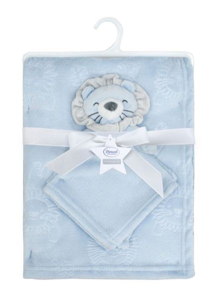 Νάνι-Πανάκι Παρηγοριάς bebe σετ 2 τεμ. Lion 09 33X33 & Κουβέρτα Coral Fleece 75X100 cm Sky Blue 100% Polyester-31471911002