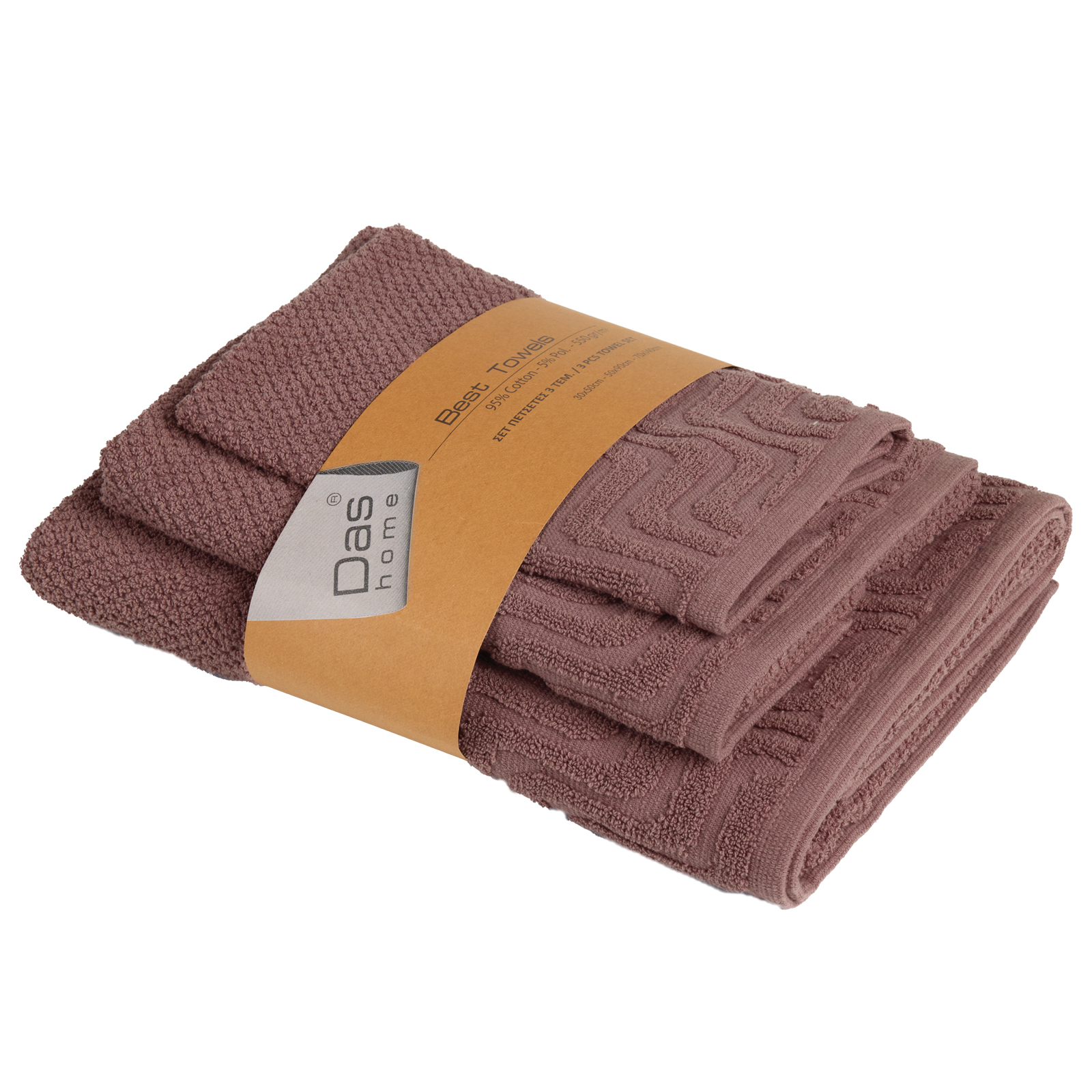 DAS HOME ΣΕΤ ΠΕΤΣΕΤΕΣ 3ΤΕΜΑΧΙΩΝ BEST 0879 DARK NUDE-530708000879