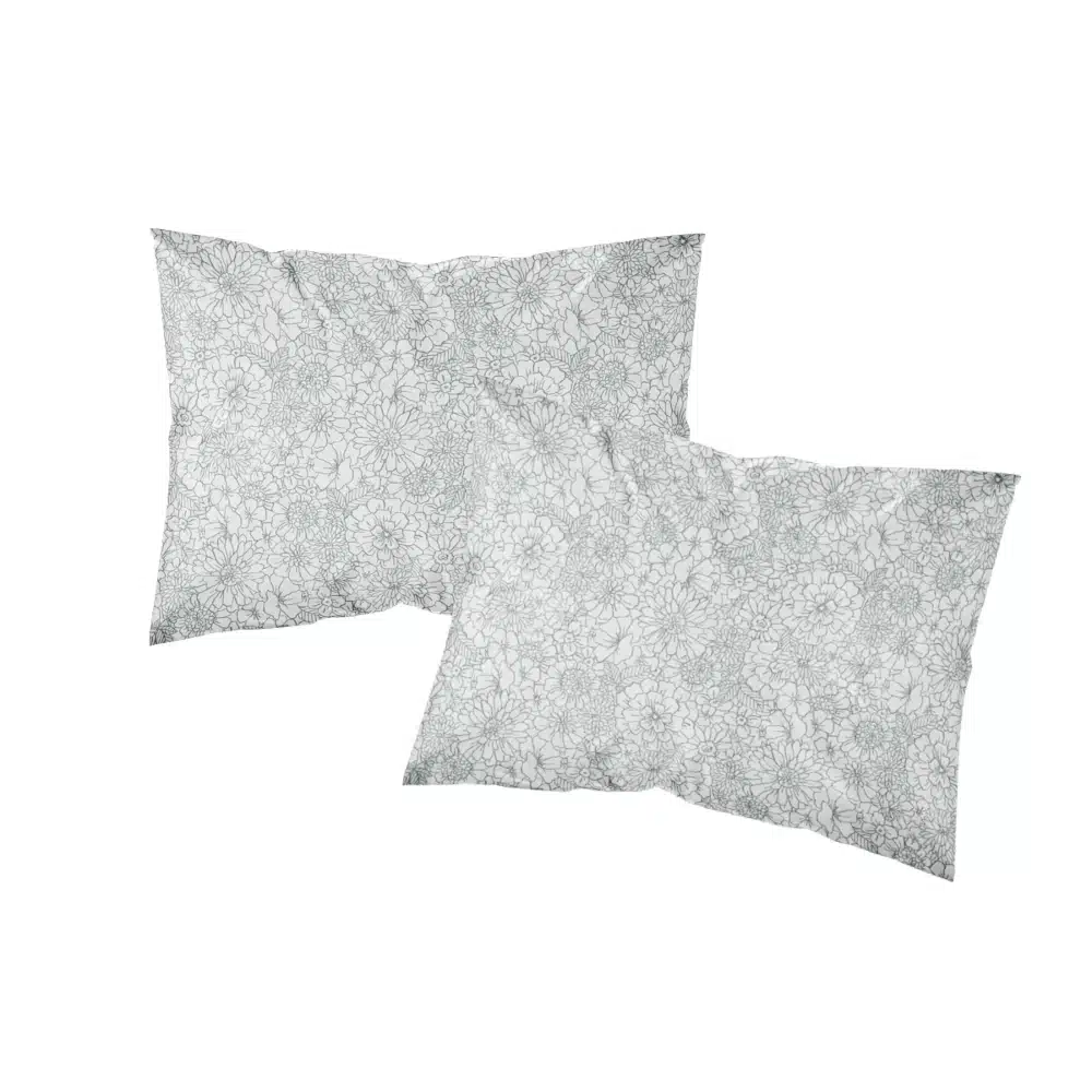 Ζεύγος Μαξιλαροθήκες Εμπριμέ Bloom Πετρόλ 50 X 70 (2) 50 x 70 cm