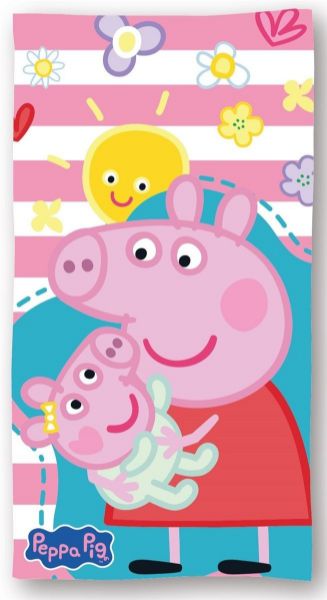 Πετσέτα Θαλάσσης Quick Dry Hasbro Peppa Pig 821 70X140 White-Pink 100% Microfiber-54460912106