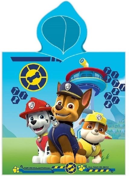 Πόντσο Θαλάσσης Quick Dry Nickelodeon Paw Patrol 203 50X100 Sky Blue 100% Microfiber-54463144045